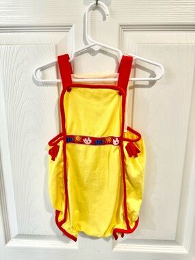 Carter's Vintage Yellow and Red Baby Dress with Animal Patch